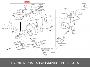 Цилиндр тормозной главный HYUNDAI EX6,8 дв.D4CC OE 586205M200 HYUNDAI KIA