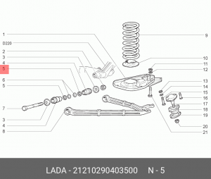Шайба ВАЗ-2121 сайлентблока оси нижнего рычага упорная АвтоВАЗ 21210290403500 LADA VAZ