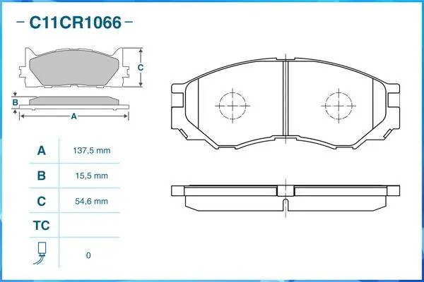 Тормозные колодки передние Low Metallic C11CR1066 C11CR1066 CWORKS