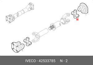 Крестовина КПП-СМ (6х4) (167,4х59) (93163688) 42533785 IVECO
