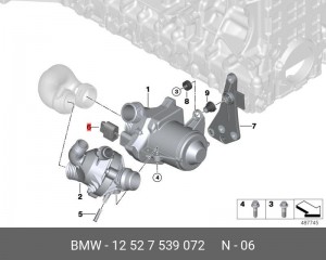 корпус розетки! \BMW 1' E82/E88/3' E90/LCI/E91/E92/E93/5' E60/E61/X1 E84/X3 F 12 52 7 539 072 BMW