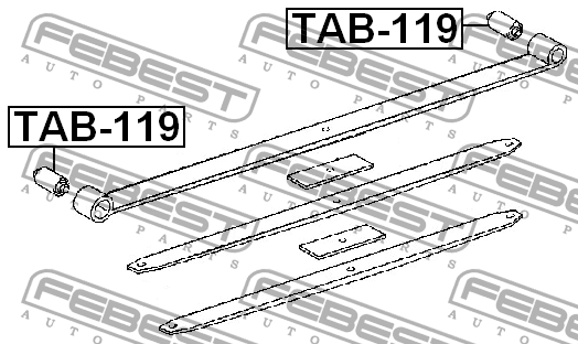 Втулка рессоры NISSAN NAVARA SPN MAKE D40M 2005.05- TAB-119 TAB-119 FEBEST