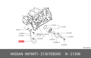 шланг системы охлаждения!\ Nissan Pathfinder 05> 21307-EB300 NISSAN