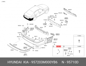 Датчик парковки HYUNDAI Genesis (08-) задний (YB6) OE 957203M000YB6 HYUNDAI KIA
