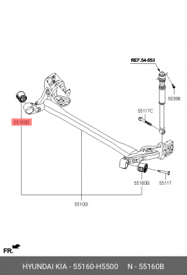 Сайлентблок HYUNDAI Solaris (17-) балки задней OE 55160H5500 HYUNDAI KIA