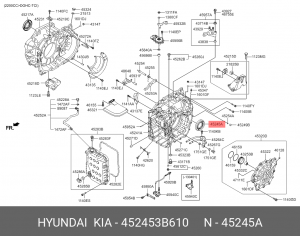 Сальник АКПП левый (43x70x10x17) 452453B610 HYUNDAI KIA