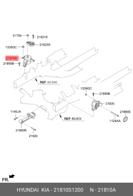 подушка крепления двигателя\Hyundai Santa Fe IV 21810S1200 HYUNDAI