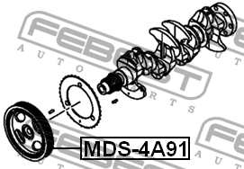 Шкив коленвала MITSUBISHI LANCER CY,CZ# 2007.03- MDS-4A91 MDS-4A91 FEBEST