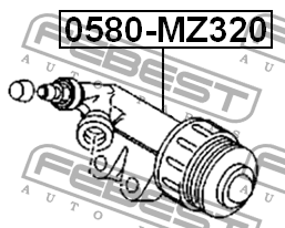 Цилиндр сцепления рабочий MAZDA 3 (BK/BL) 03-13, 5 (CR/CW) 05-15, AXELA 03-09 05 0580-MZ320 FEBEST