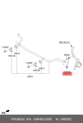 Стойка стабилизатора KIA Mohave (08-) переднего правая OE 548402J000 HYUNDAI KIA