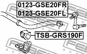 Втулка стабилизатора LEXUS GS SERIES GRS19,URS190,UZS190 2005.01-2011.12 TSB-GRS TSB-GRS190F FEBEST