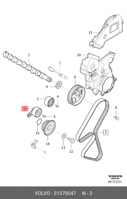 Ролик приводного ремня VOLVO C30,S40,S60,S80 натяжителя OE 31370047 VOLVO