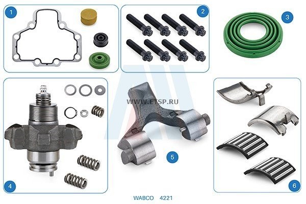 РМК суппорта WABCO Пыльник Толкателя , Полный Комплект Механизма , Комплект Игол 4221 ALCAN