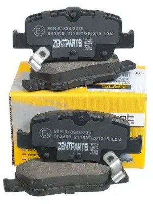 колодки дисковые задние! Toyota Auris all 07> Z07282 ZENTPARTS