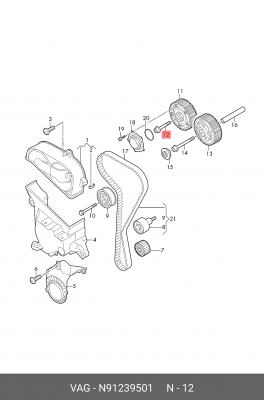 болт распредвала! M10\ Audi A1/A3/A4/A5 1.4i 12>, VW Golf 1.4i 12> N 912 395 01 VAG