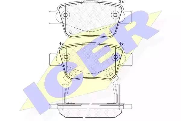 181688 колодки дисковые задние!\ Toyota Avensis 1.6i-2.4 D-4D 03> 181688 ICER