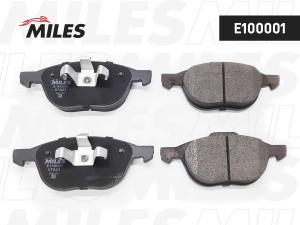 Колодки тормозные передние (без датчика) (Смесь Semi-Metallic) FORD FOCUS II 04- E100001 MILES
