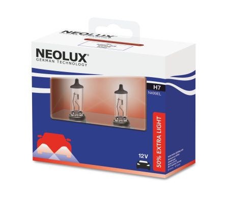 Лампа 12V H7 55W PX26d +50% 1500лм бокс (2шт.) Extra Light NEOLUX N499EL-2SCB NEOLUX