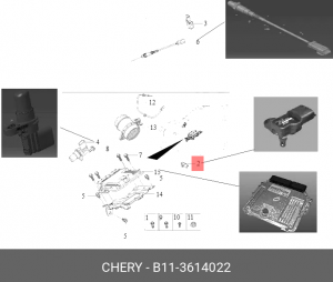 Датчик CHERY Bonus,Tiggo абсолютного давления воздуха OE B11-3614022 CHERY