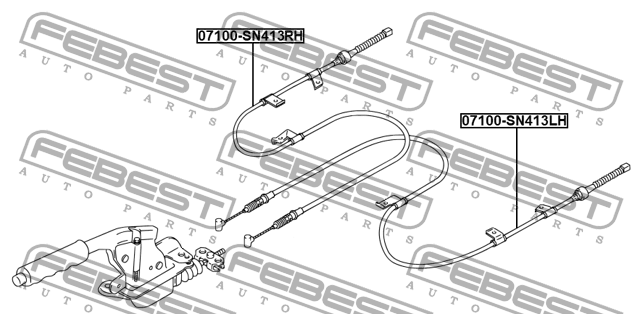 Трос ручника правый SUZUKI JIMNY SN413 1998-2018 07100-SN413RH 07100-SN413RH FEBEST