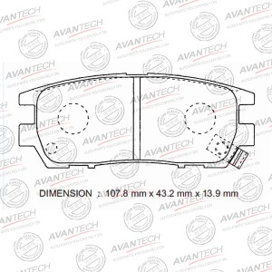 Колодки тормозные дисковые Avantech задние  (противоскрипная пластина в компл.) AV956 AVANTECH