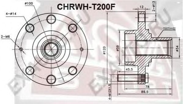 CHRWHT200F ASVA СТУПИЦА КОЛЕСА CHRWH-T200F ASVA