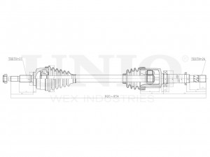 Привод в сборе передний правый CVJ-10091 UNIO