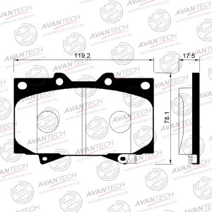 Колодки тормозные дисковые Avantech передние (противоскрипная пластина в компл.) AV251 AVANTECH