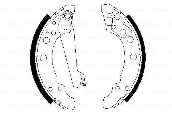 0 986 487 002 4045.00=340SBS=056 100-SX !колодки барабанные\ Audi 80 <86, VW Gol 0 986 487 002 BOSCH