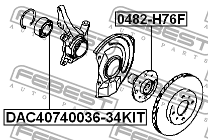 Подшипник ступицы DAC40740036-34KIT DAC40740036-34KIT FEBEST