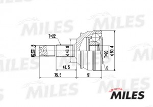ШРУС наружный FIAT BRAVA/BRAVO/PUNTO/TIPO 1.1-1.9D 87-01 (GKN 301976) GA20088 GA20088 MILES