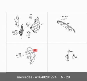 Катафот MERCEDES ML (W164) бампера заднего правый OE A 164 820 12 74 MERCEDES BENZ
