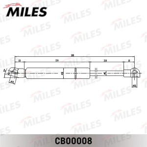 Упор газовый крышки багажника VW GOLF IV/BORA/PASSAT 97-06 CB00008 CB00008 MILES