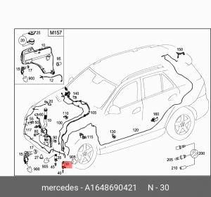 НАСОС СТЕКЛООМЫВАТЕЛЯ 1648690421 A 164 869 04 21 MERCEDES BENZ