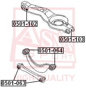 Сайлентблок, рычаг независимой подвески колеса 0501102 0501-102 ASVA