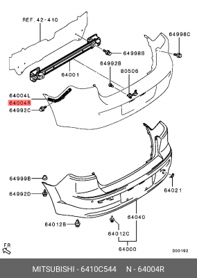 КРОНШТЕЙН ЗАДНЕГО БАМПЕРА ПРАВЫЙ 6410C544 6410C544 MITSUBISHI