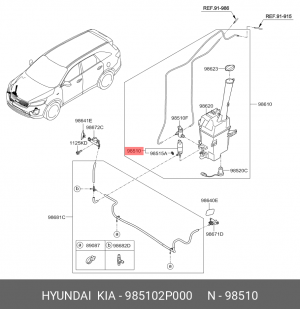 Насос омывателя HYUNDAI Santa Fe (12-) OE 985102P000 HYUNDAI KIA