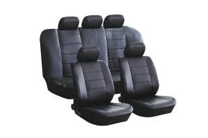 Авточехлы универсальные экокожа черные Fashion KRAFT KT835620 KRAFT