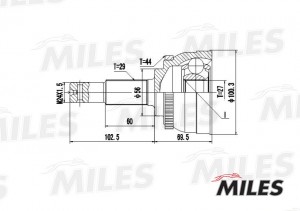 ШРУС наружный NISSAN MAXIMA QX 2.0-3.0 00- (с ABS) (GSP 841152) GA20298 GA20298 MILES