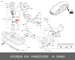 ЭЛЕКТРОННЫЙ ДАТЧИК УРОВНЯ ТОПЛИВА 94460-2V000 944602V000 HYUNDAI KIA