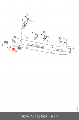 заглушка солнцезащитного козырька Резиновая !\Scania 1355667 SCANIA
