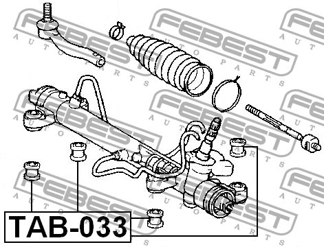 Опора рулевой рейки TOYOTA AVENSIS T25 TAB-033 TAB-033 FEBEST