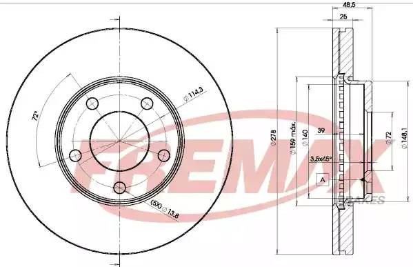 диск тормозной передний!\ Mazda 3/5 1.4/1.6/TD/2.0CD 03> BD3272 FREMAX