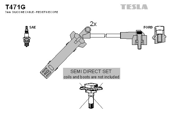к-кт проводов!\ Ford Galaxy 2.3 16V 97>/Scorpio 2.3i 16V 96-98 T471G TESLA