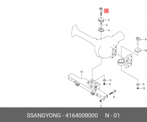 Болт SSANGYONG Actyon (06-),Kyron (05-),Actyon Sports (06-/12-) крепления передн 4164008000 SSANG YONG