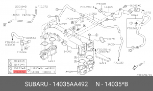 Прокладка впускного коллектора 14035-AA492 14035AA492 SUBARU
