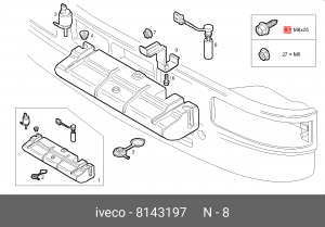 болт !крепления вставки в подножку М6x20 \IVECO Trakker 04> 8143197 IVECO