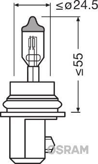 Лампа 12V HB5 65/55W PX29t 3200K SILVANIA 9007 OSRAM