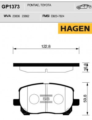 Колодки передние TOYOTA AVENSIS VERSO 01-09 GP1373 GP1373 SANGSIN