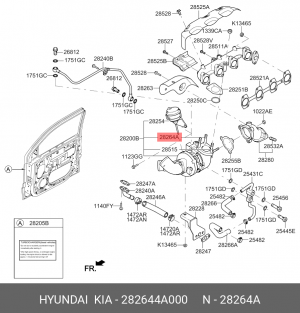 шпилька турбокомпрессора! М4\ Hyundai, KIA 282644A000 HYUNDAI